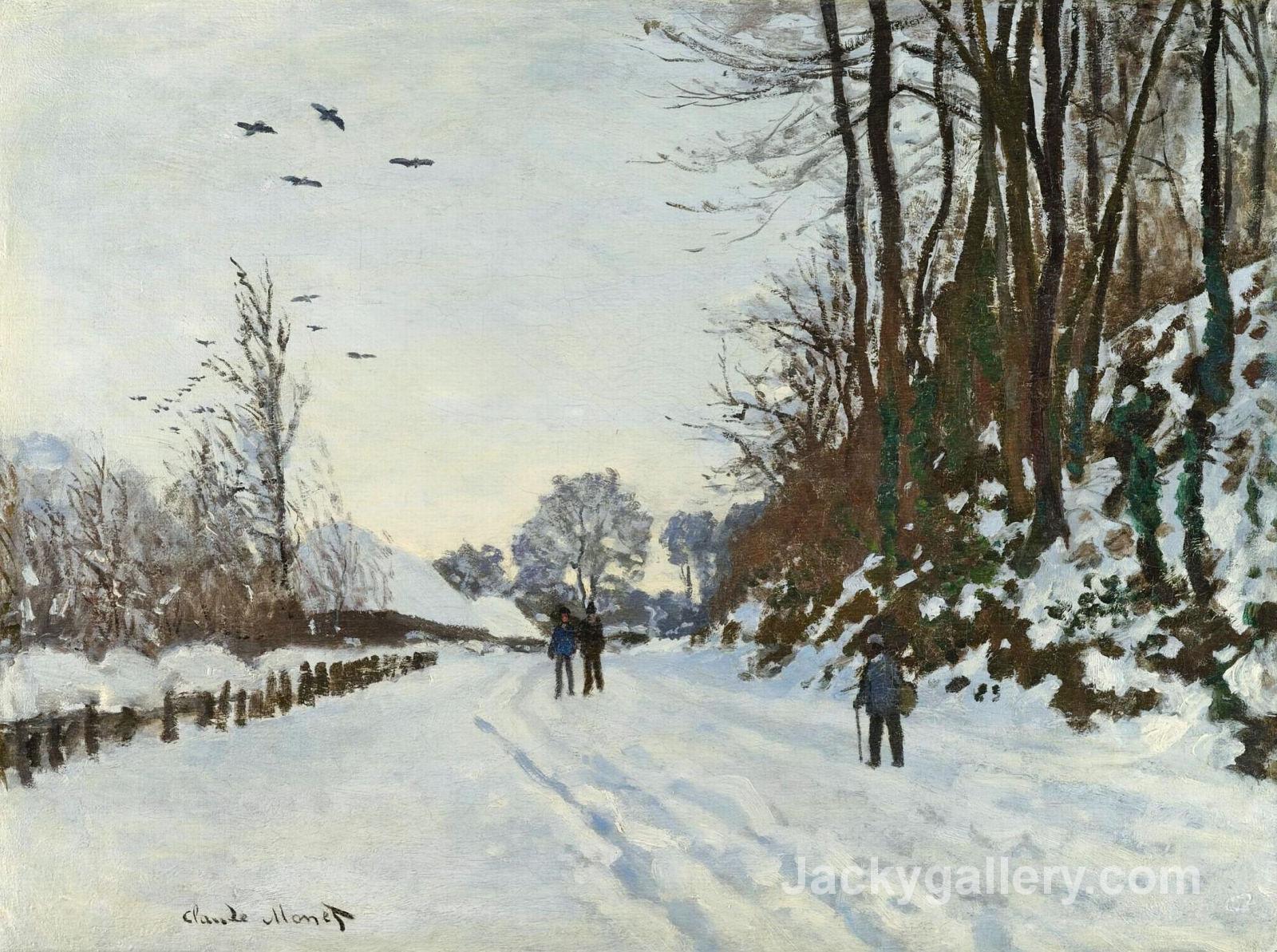 The Road to the Farm of Saint-Simeon in Winter by Claude Monet paintings reproduction